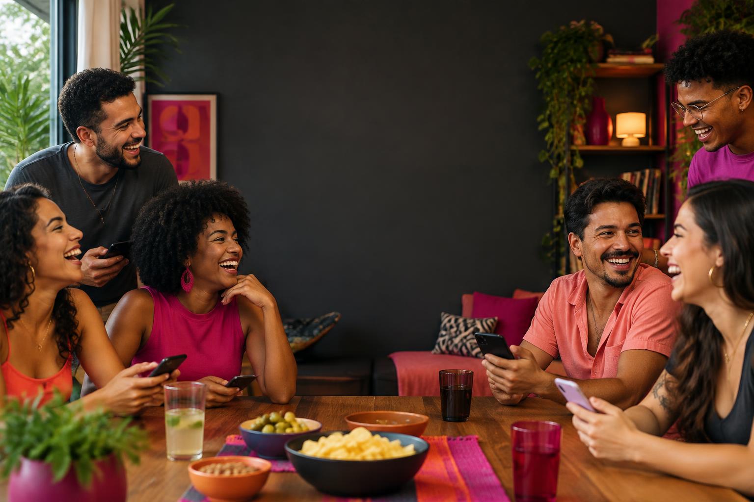Amigos reunidos para uma resenha